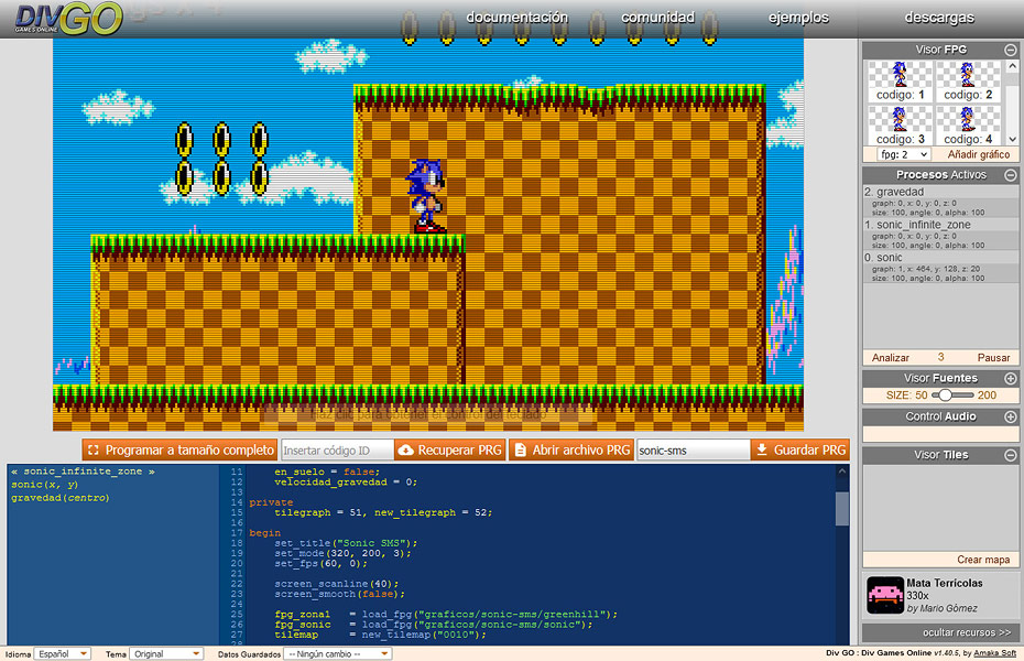 Div GO: Ejecutando ejemplo de mapa de tiles