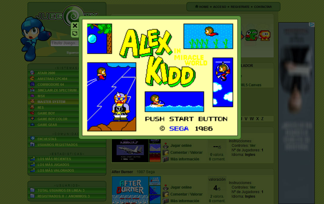 JuegoTK - Jugando a Alex Kidd (Master System)